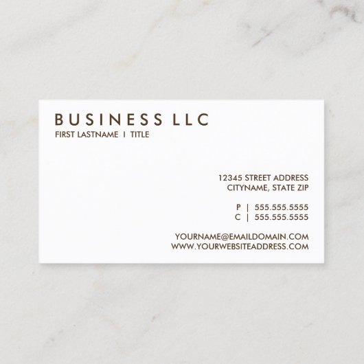 retro COFFEE Visitekaartje (Achterkant)