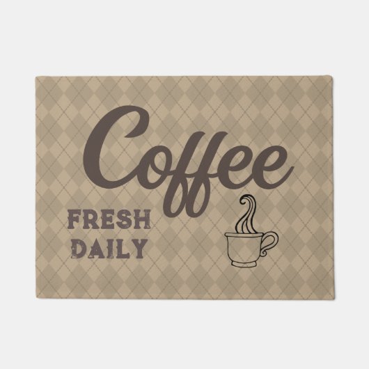 Retro Coffee Winkel Doormat Rug Deurmat (Voorkant)