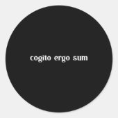 Retro Cogito Ergo Sum Metaphysics Humanism Ethics Ronde Sticker (Voorkant)