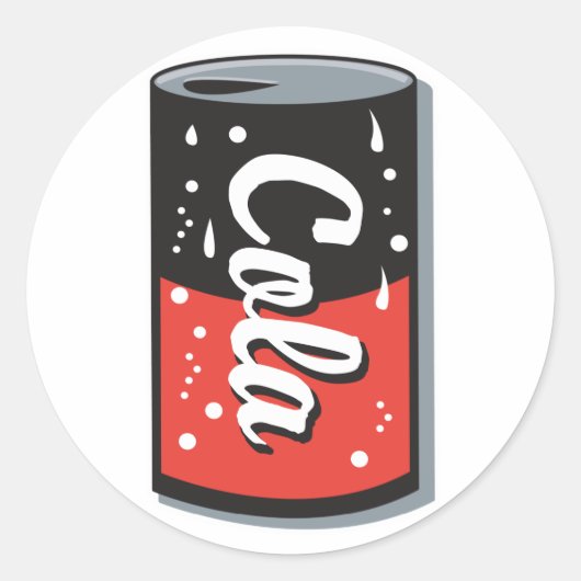 retro cola kan ontwerp ronde sticker (Voorkant)