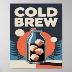 Retro Cold Brew Koffie Mid Century Modern Keuken Poster