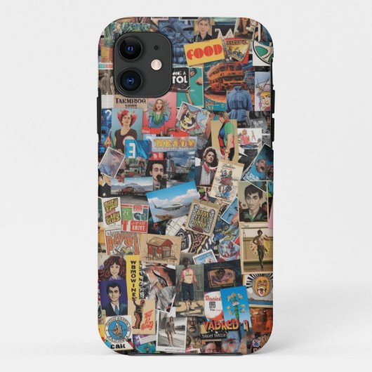 Retro Collage Art Mobile Hoesje (Achterkant)