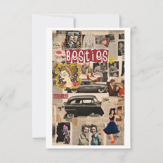 Retro Collage Happy Galentine’s Day Kaarten (Voorkant)