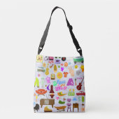 Retro Collage Illustrated Nostalgia Flashback Crossbody Tas (Achterkant)