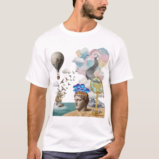Retro Collage Surreal Aesthetic Graphic Art T-Shir T-shirt (Voorkant)