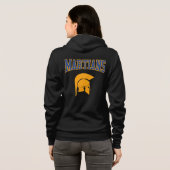 Retro College Blauw Sinaasappel Marsmannetjes Vars Hoodie (Achterkant volledig)