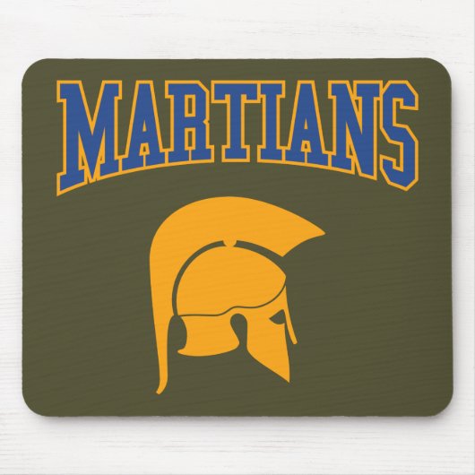 Retro College Blue Oranje martians Sport Muismat (Voorkant)