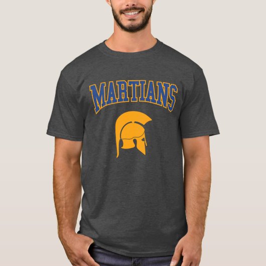 Retro College Blue Oranje martians Sport T-shirt (Voorkant)