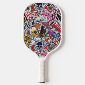 Retro College Pop Art Pickleball Paddle (Achterkant)