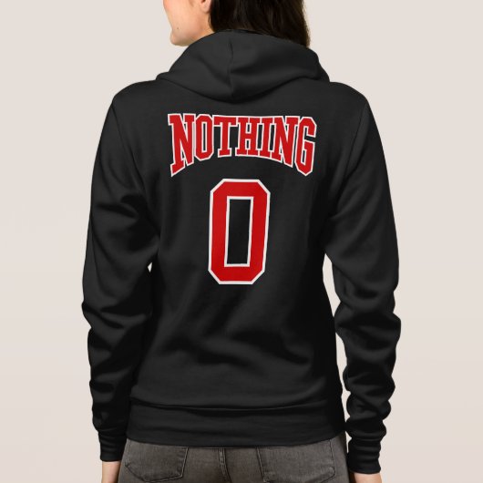Retro College Rood Wit Zwart Niks Zero Sport Hoodie (Achterkant)