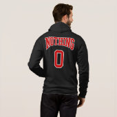 Retro College Rood Wit Zwart Niks Zero Sport Hoodie (Achterkant volledig)
