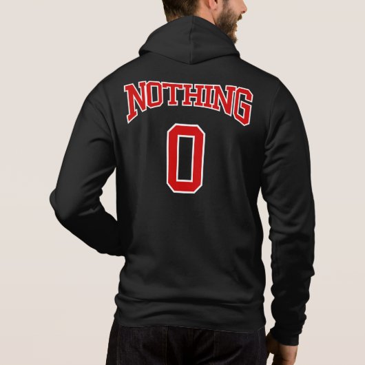 Retro College Rood Wit Zwart Niks Zero Sport Hoodie (Achterkant)