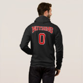 Retro College Rood Wit Zwart Niks Zero Sport Hoodie (Achterkant volledig)