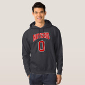 Retro College Rood Wit Zwart Niks Zero Sport Hoodie (Voorkant volledig)
