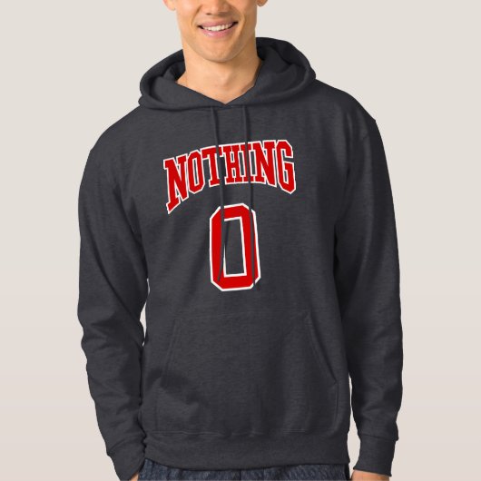 Retro College Rood Wit Zwart Niks Zero Sport Hoodie (Voorkant)