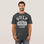 Retro College Style Gulf Shores AL Women Mannen T-shirt (Voorkant volledig)