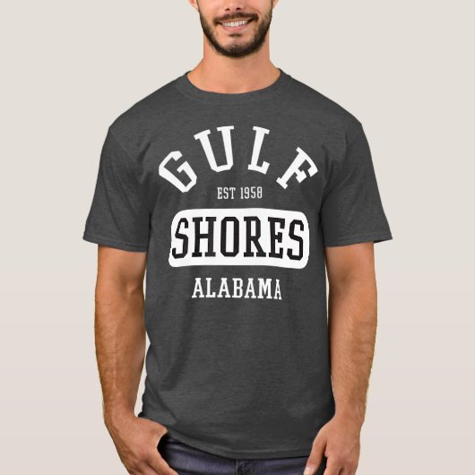 Retro College Style Gulf Shores AL Women Mannen T-shirt (Voorkant)