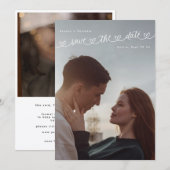 Retro College Sweethearts Photo Wedding Save The Date (Voorkant / Achterkant)