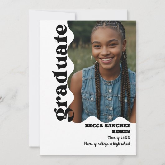 Retro College Uitnodiging voor afstuderen (Voorkant)