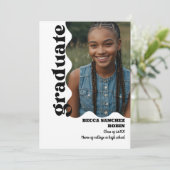 Retro College Uitnodiging voor afstuderen (Staand voorkant)