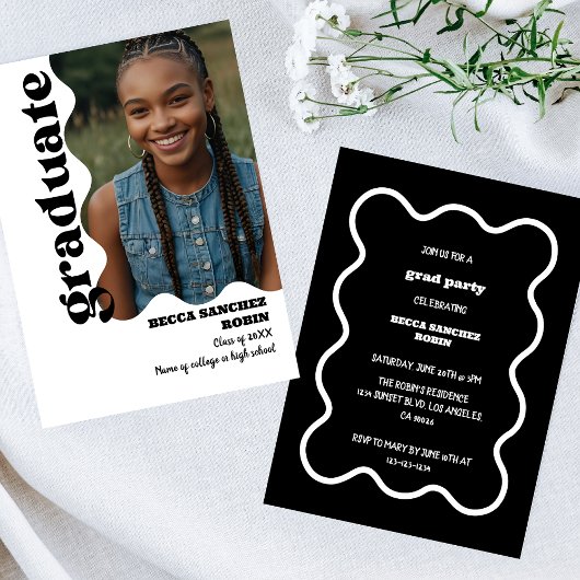 Retro College Uitnodiging voor afstuderen