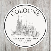 Retro Cologne Cathedral Germany Panorama Sticker