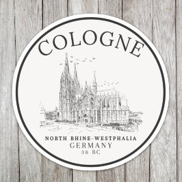 Retro Cologne Cathedral Germany Panorama Sticker
