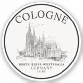 Retro Cologne Cathedral Germany Panorama Sticker (Voorkant)