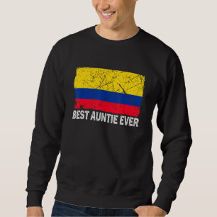 Retro Colombia Flag Best Auntie Ever Moederdag Trui