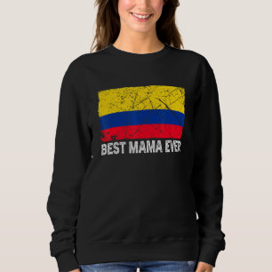 Retro Colombia Flag Best Mama Ever Moederdag Trui