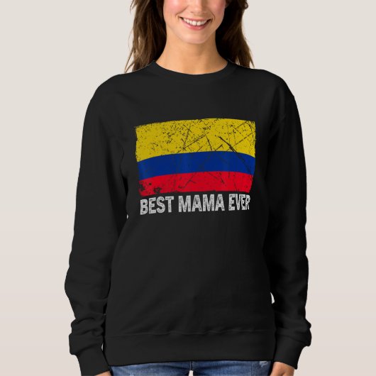 Retro Colombia Flag Best Mama Ever Moederdag Trui (Voorkant)
