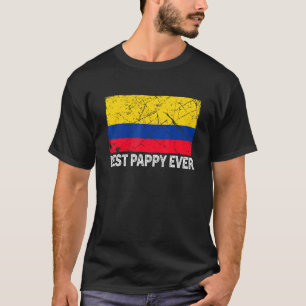 Retro Colombia Flag Best Pappy Ever Vaderdag T-shirt