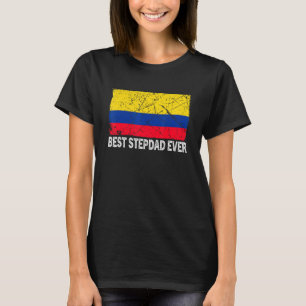 Retro Colombia Flag Best Stepdad Ever Vader's Da T-shirt