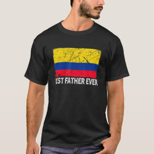 Retro Colombia Flag Beste vader ooit Vaderdag T-shirt