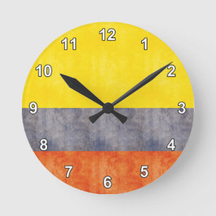 Retro  Colombia vlag Ronde Klok