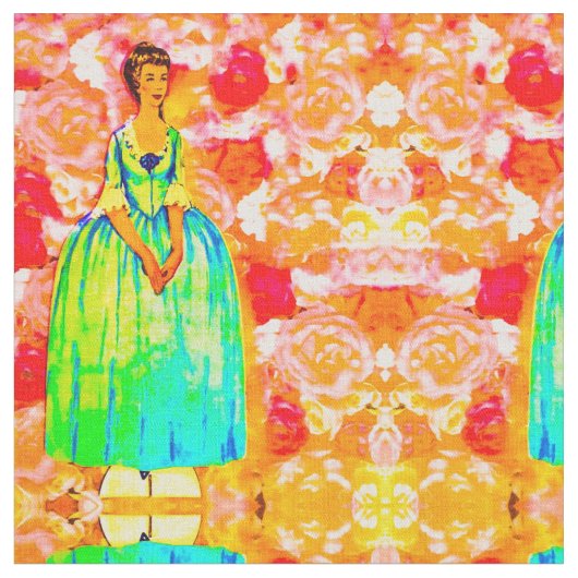 Retro Colonial Annie Fabric Stof (Close Up)