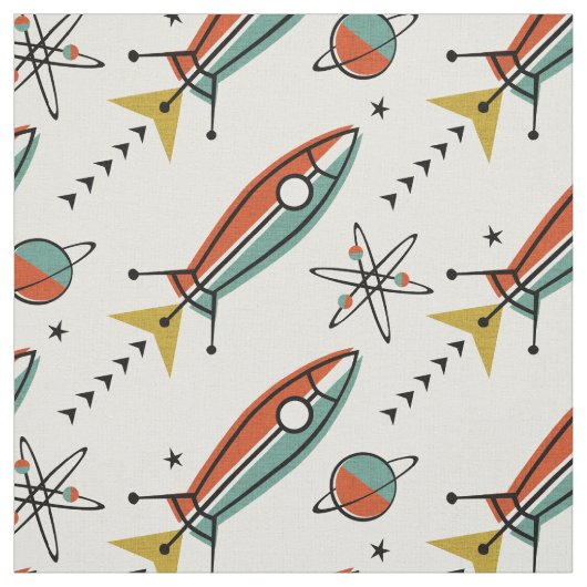 Retro Color Block Atomic Rocks Stof (Swatch)