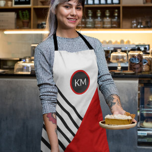 Retro Color Block Stripes Pattern met Monogram Schort