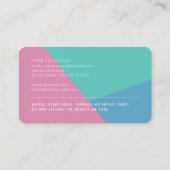 Retro Color Block - vet roze, blauw, groen Visitekaartje (Achterkant)