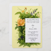 Retro Color Botanical Wildflowers Wedding Kaart (Voorkant / Achterkant)