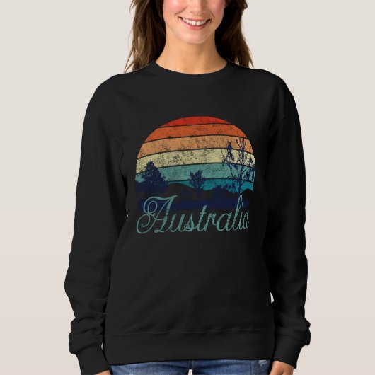 Retro Color Distressed Australia Travel Camper Trui (Voorkant)