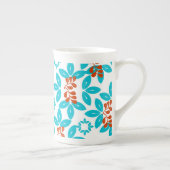 Retro Color Leaf Patroon Porselein Kop (Rechts)