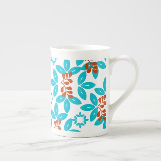 Retro Color Leaf Patroon Porselein Kop (Rechts)