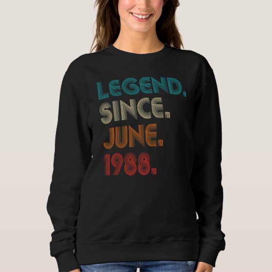 Retro Color Legend sinds juni 1988 Birthda Trui (Voorkant)