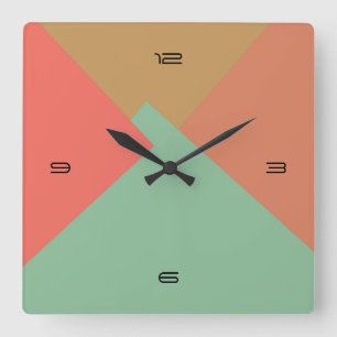 Retro Color Modern Geometric Pattern #8 Vierkante Klok