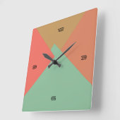 Retro Color Modern Geometric Pattern #8 Vierkante Klok (Hoek)