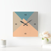 Retro Color Modern Geometric Pattern Vierkante Klok (Huis)