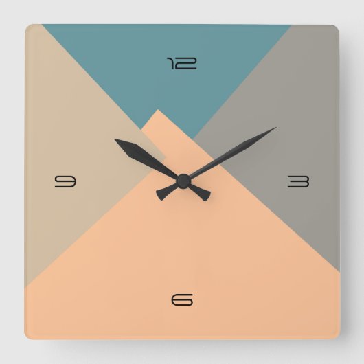 Retro Color Modern Geometric Pattern Vierkante Klok (Voorkant)