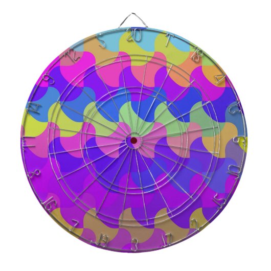 Retro Color naadloze patroonkunst Dartbord (Voorkant)
