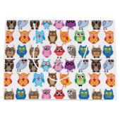 Retro Color Owl Patroon Groot Cadeauzakje (Voorkant)